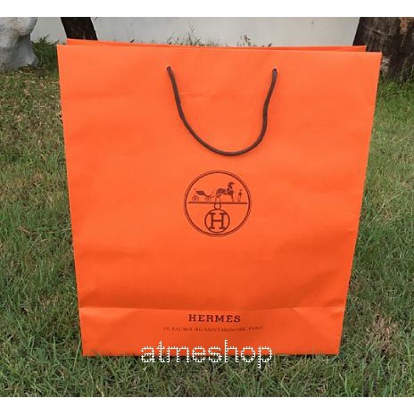 แท้-พร้อมส่ง-ถุงกระดาษแบรนด์แนม-hermes-แอร์เมส