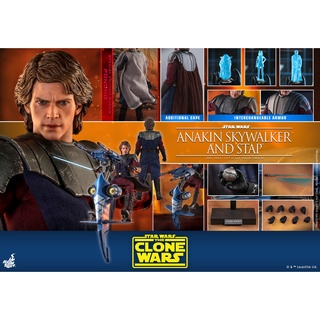 ฟิกเกอร์ โมเดล ของสะสม Hot Toys TMS020 1/6 Star Wars: The Clone Wars - Anakin Skywalker And Stap (Special Edition Bonus)