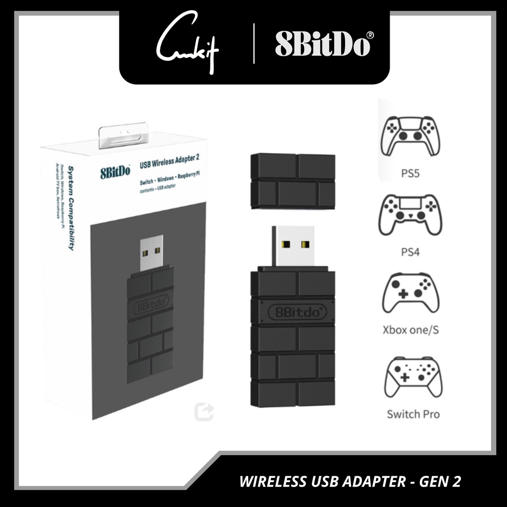 อะแดปเตอร์ไร้สาย 8BitDo 2 รองรับ PS5 DS Dualsense XBOX Series XBOX One ...