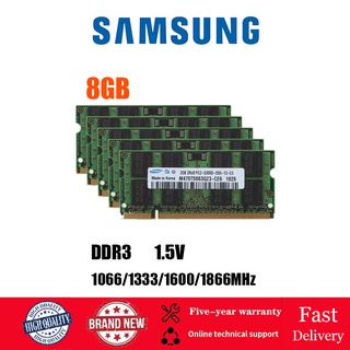 Samsung DDR3 RAM 8GB SODIMM PC3 DDR3 1066 1333 1600 1866 Mhz 1.5V 204Pin พอร์ตหน่วยความจำ RAM สำหรับแล็ปท็อป Macbook Notebook class ออนไลน์