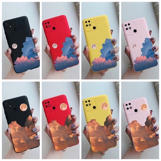 เคสโทรศัพท์ซิลิโคน กันกระแทก ลายก้อนเมฆ ดวงจันทร์ เรียบง่าย สําหรับ Xiaomi Redmi 10C 10A 10 2022 9T 9C