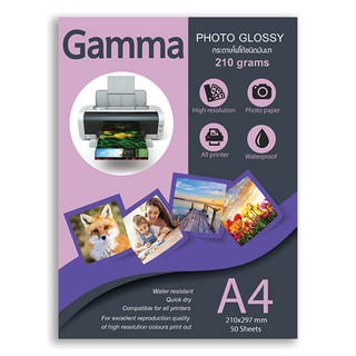 ภาพหน้าปกสินค้ากระดาษปริ้นรูปชนิดเงาเคลือบน้ำยา Gamma Sihl coated Inkjet Photo Glossy Paper ขนาด A4/50 แผ่น ที่เกี่ยวข้อง