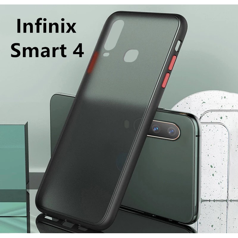 ส่งจากไทย-case-infinix-smart-4-เคสกันกระแทก-ปุ่มสีผิวด้าน-ขอบนิ่มหลังแข็ง-infinix-smart-4-พร้อมส่ง