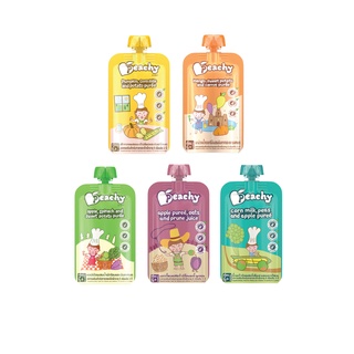 สินค้า Peachy อาหารเสริมเด็กรสผักผลไม้ ยอดนิยม แบบแพ๊ค 5 ถุง (R1,R4,R5,R19,R20)