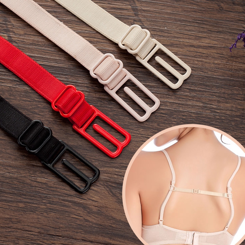 ภาพหน้าปกสินค้า1Pc Women Adjustable Bra Non Slip Elastic Shoulder Strap / Detachable Slip-Resistant Underwear Plastic Holder Buckle Belt