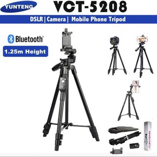 สินค้า พร้อมส่ง ของแท้💯❗ ขาตั้งกล้อง มือถือ Yunteng VCT-5208 TRIPOD มีรีโมทบลูทูธ ขาตั้งมือถือ พกพาได้