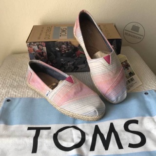 TOMS  summer stripe pink (outlet ) สีชมพู