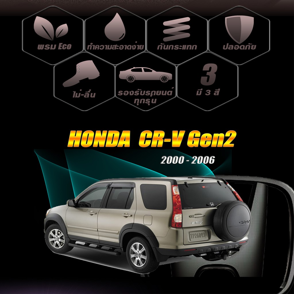 honda-cr-v-gen2-trunk-ที่เก็บสัมภาระท้ายรถ-2002-2006-พรมไวนิลดักฝุ่น-หนา20มม-เย็บขอบ-blackhole-curl-system-mat-edge