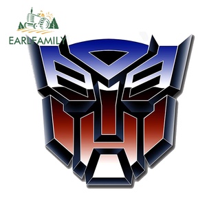 Earlfamily สติกเกอร์โลโก้ Transformers 13 X 11.5 ซม. สําหรับติดตกแต่งกระจกรถยนต์ รถจักรยานยนต์