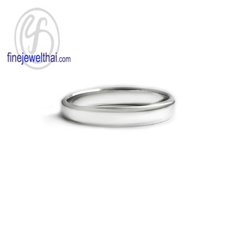 Finejewelthai แหวน-แหวนเกลี้ยง-แหวนเงินแท้-Silver-Wedding-Ring-R141300 (สามารถเลือกสีตัวเรือนได้)