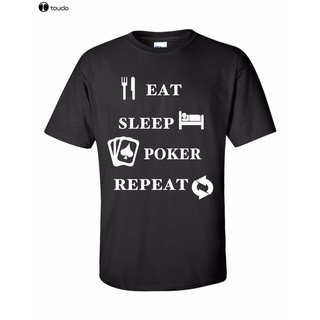 [S-5XL] เสื้อยืดคอกลม พิมพ์ลายโป๊กเกอร์ Eat Sleep Ept Wpt World Series เหมาะกับของขวัญ สไตล์คลาสสิก สําหรับผู้ชาย