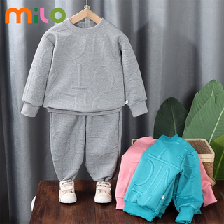 Milo ชุดฤดูใบไม้ร่วงใหม่เด็กสาวเสื้อยืดสอง-ชิ้นเด็กเสื้อผ้าลำลองขนาดเล็กและขนาดกลาง-ข