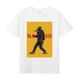 เสื้อยืดสีขาว✚✼♝ยุโรปและอเมริกา rap hiphop hip hop eminem rapgod ผ้าฝ้ายแขนสั้นผู้ชายและผู้หญิงเสื้อยืดS-4XL