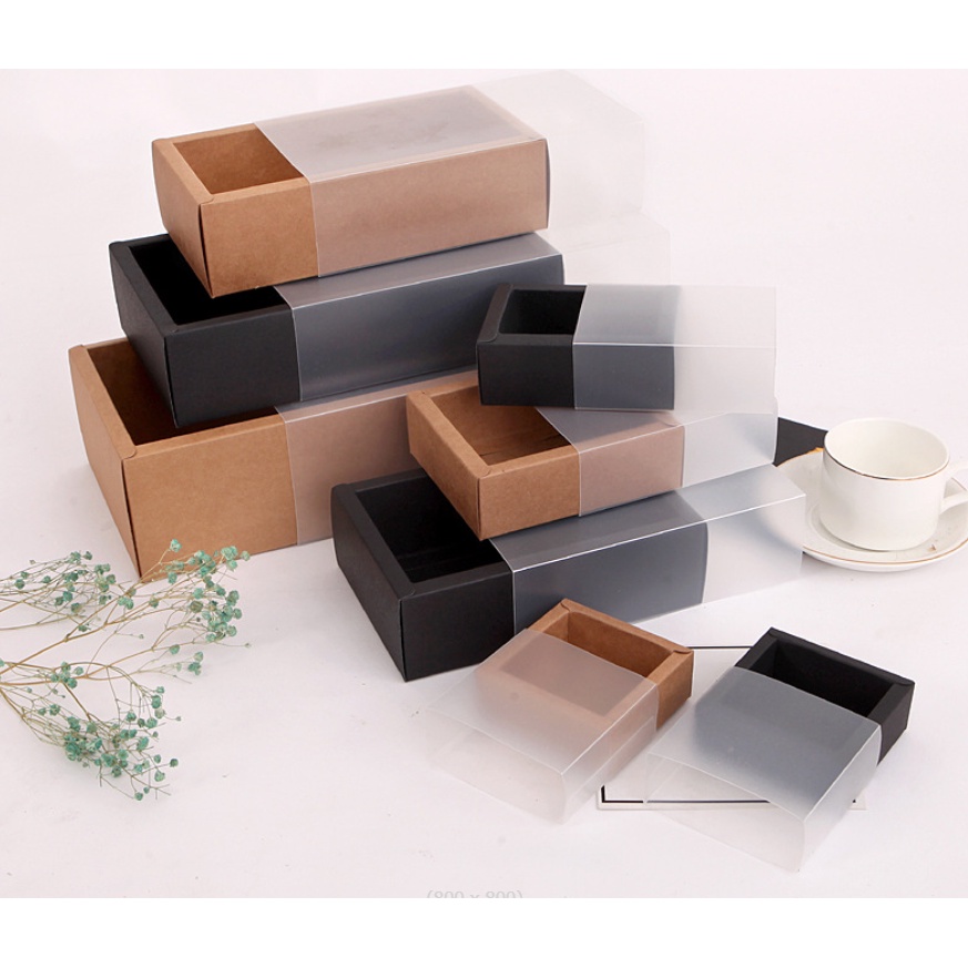 กล่องลิ้นชัก-กล่องสไลค์-กล่องกระดาษคราฟ์สีดำ-สีน้ำตาล-กล่องสไลค์ขนาดใหญ่มาก-จัดส่งในวันที่สั่ง