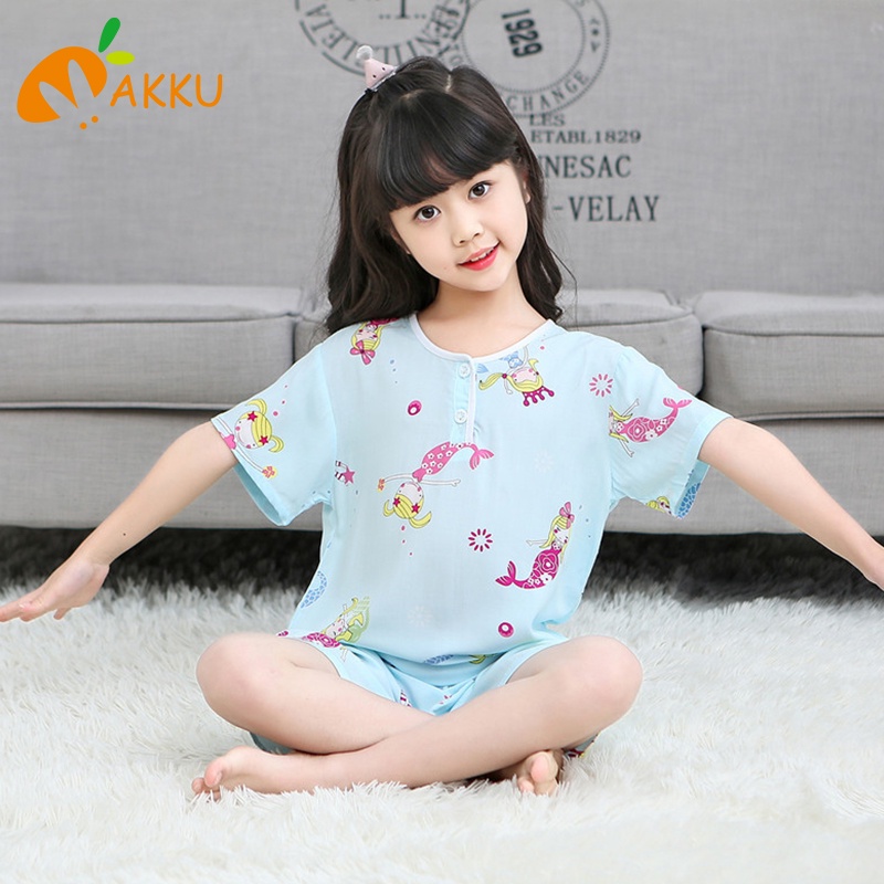 ชุดนอนสําหรับสาวชุดนอนเด็กผู้ชายชุดนอนเด็กเสื้อคลุมอาบน้ําเสื้อผ้าการ์ตูนน่ารัก-akku