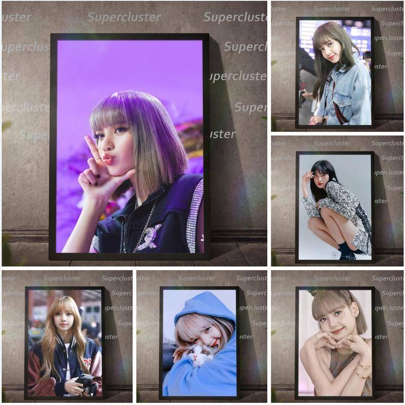 โปสเตอร์ผ้าใบ พิมพ์ลาย BlackPink Lisa main สไตล์เกาหลี สําหรับตกแต่ง ...