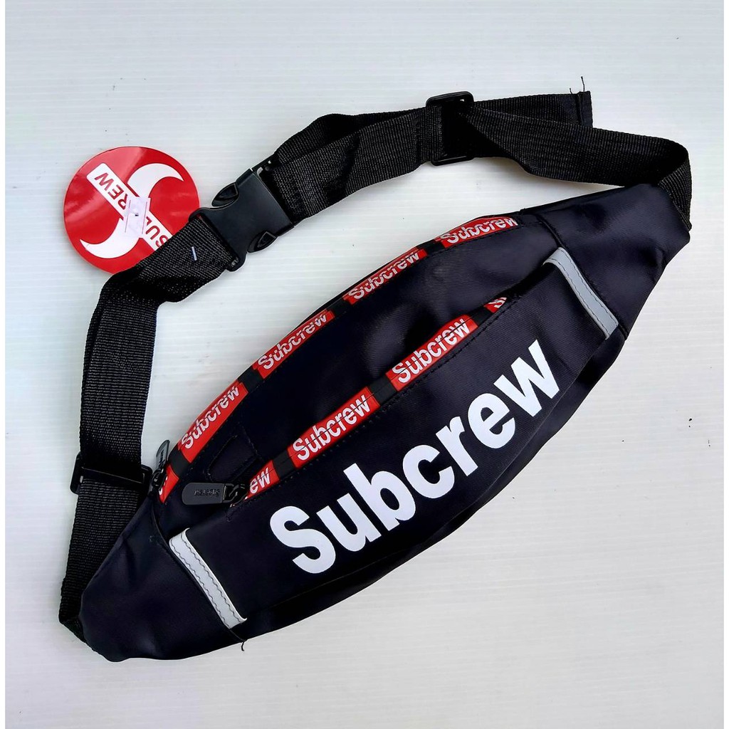 กระเป่าสะพายข้างและคาดเอวใบเล็กสกีนsubcrew-ab085รู๋นซิบกันน้ำ100-unisex