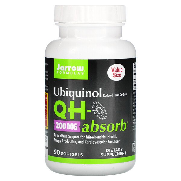 Jarrow Formulas, Ubiquinol, QHAbsorb, 100,200 mg, 30,60,90,120