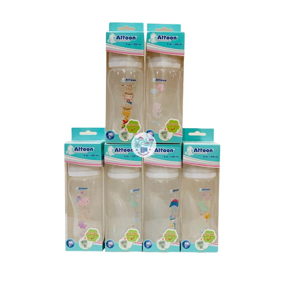 Attoon ขวดนม คอแคบ 2oz 4oz 8oz Hygienic Safe รุ่น Anti Colic | Shopee ...