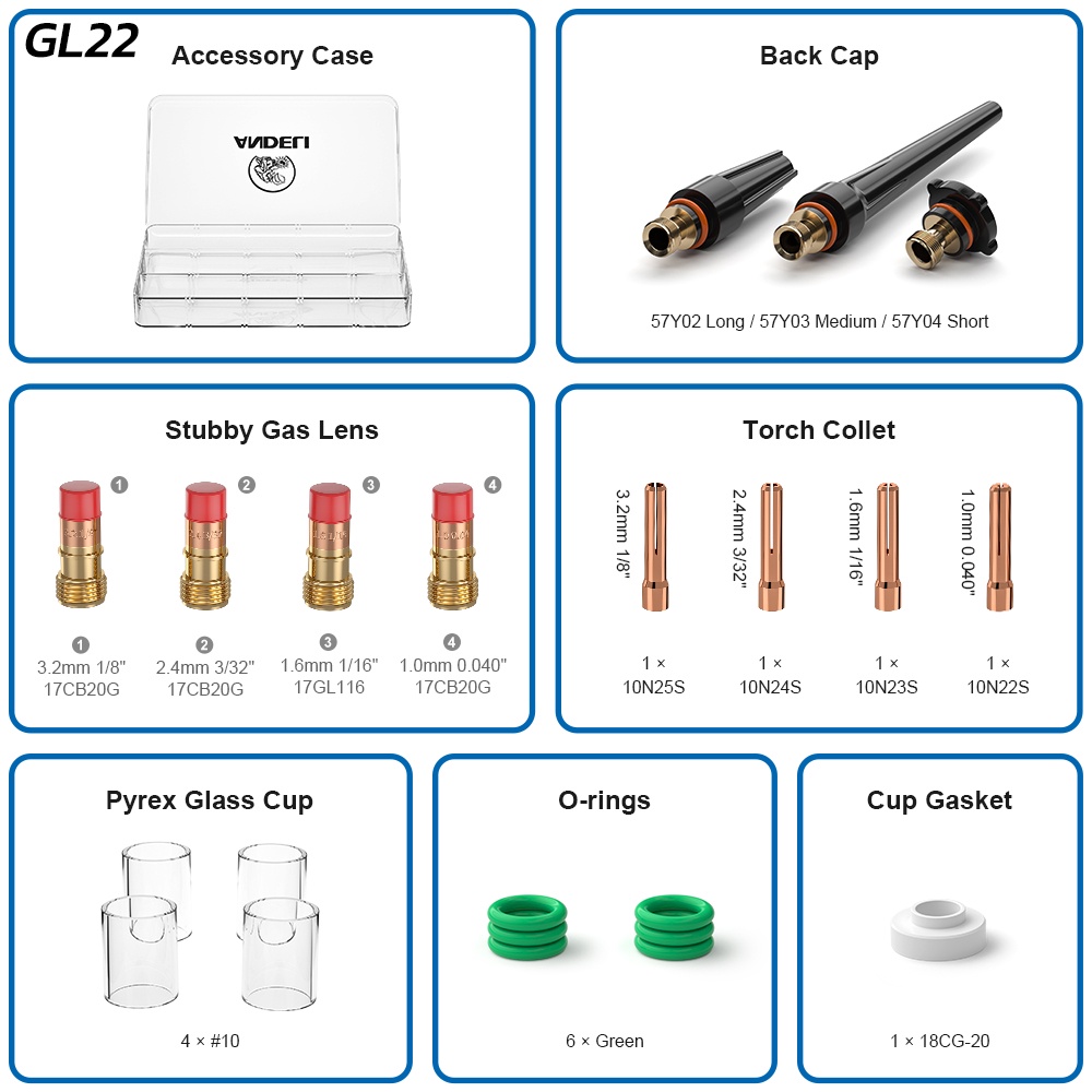 pyrex-glass-cup-kit-22pcs-ชุดแก๊สเลนส์-22-ชิ้น-รหัส-gl-22