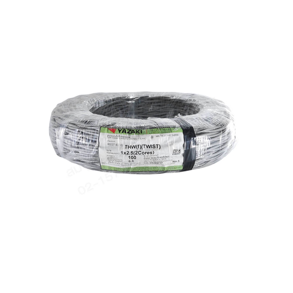 thai-yazaki-vtf-2x2-5-cableสายตีเกลียว-2-ไส้-ใช้เดินสาย-ลำโพง-ในอาคาร-สายลำโพงตีเกลียว-100m