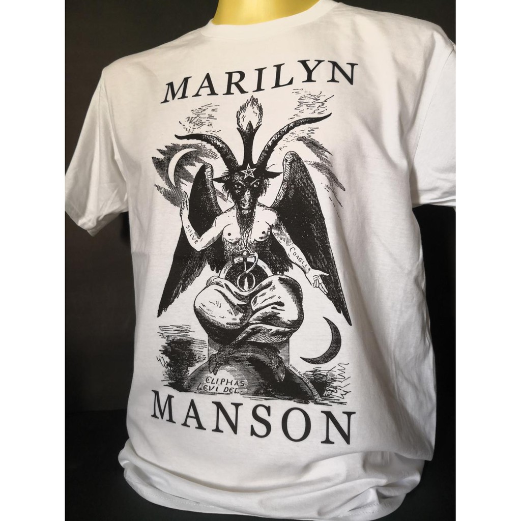 เสื้อยืดผ้าฝ้ายพิมพ์ลายเสื้อวงนำเข้า-marilyn-manson-baphomet-bigger-than-satan-industrial-metal-industrial-rock-alternat