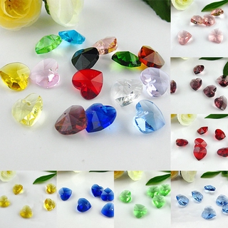 ภาพขนาดย่อของภาพหน้าปกสินค้า10pcs 14mm Heart Crystal Beads Glass Loose Beads Fashion Jewelry Accessories จากร้าน shiningstar.th บน Shopee