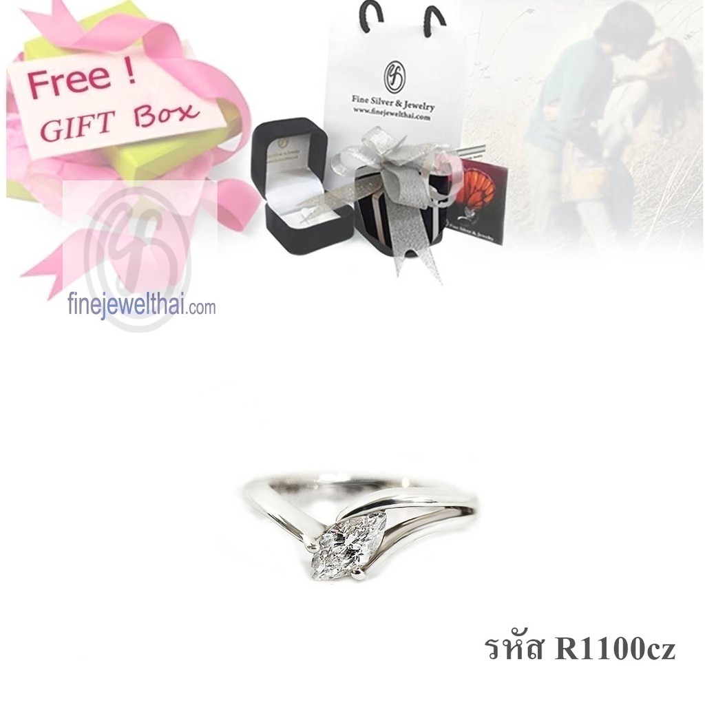 finejewelthai-แหวน-แหวนเพชร-เพชรสังเคราะห์-แหวนเงิน-เงินแท้-r1203cz-r1100cz-r1016cz-r1130cz