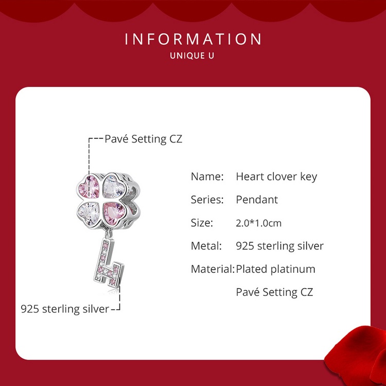 ภาพสินค้าBamoer Beads 925 Sterling Silver Valentine's Day Series Charm 4 style Fashion Accessories Fit DIY Bracelet and Necklace จากร้าน bamoer.th บน Shopee ภาพที่ 3