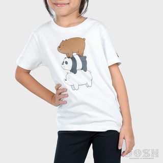 DOSH:KIDs We Bare bearsเสื้อยืดคอกลมแขนสั้น Unisex สินค้าลิขสิทธิ์ รุ่นFBBBT5001-WH