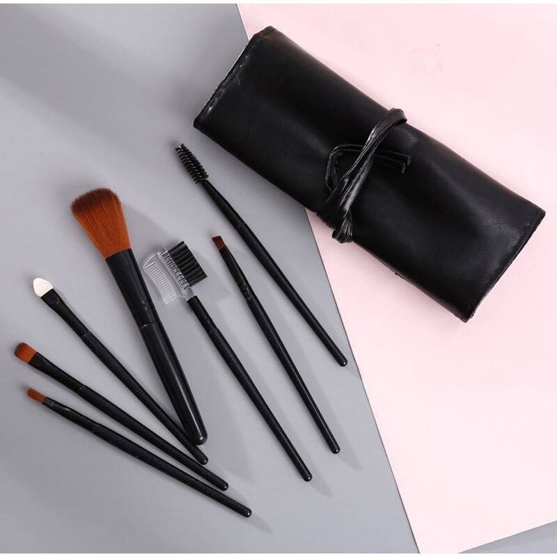 make-up-brush-เซ็ตแปรงแต่งหน้า-7-ชิ้นพร้อมกระเป๋า-สีชมพู