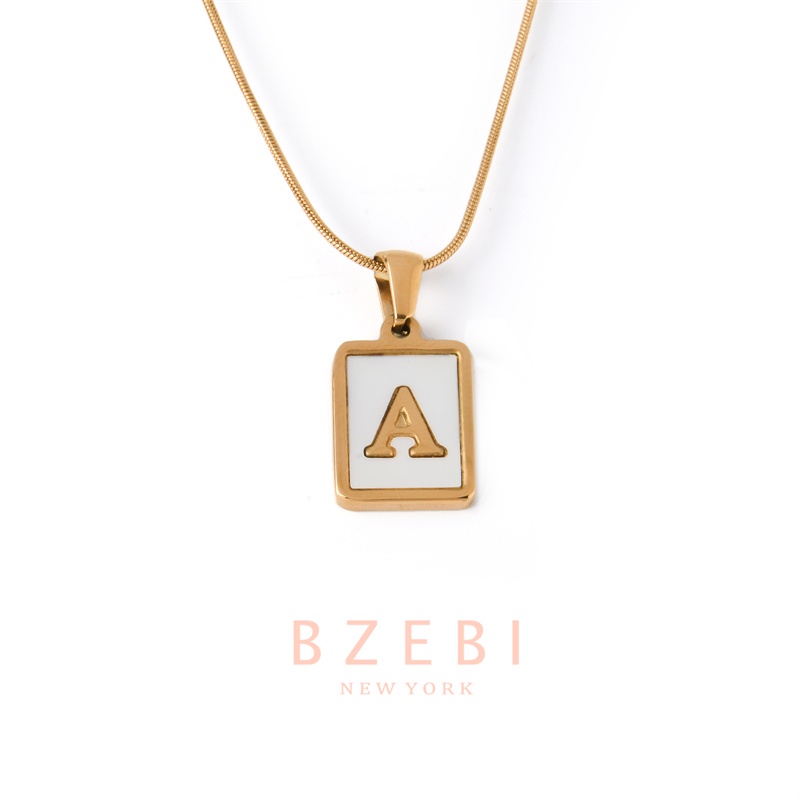 ภาพหน้าปกสินค้าBZEBI สร้อยคอ จี้ตัวอักษรภาษาอังกฤษ a z ผู้หญิง สแตนเลส โซ่ necklace จี้ทอง ภาษาอังกฤษ เงิน 18k สําหรับผู้หญิง 1070n จากร้าน bzebi.th บน Shopee