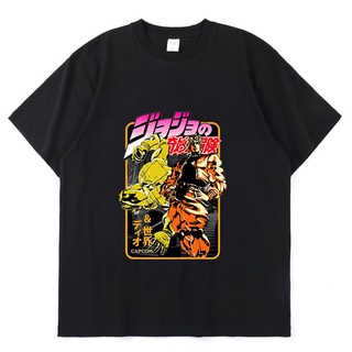 เสื้อยืดแขนสั้นลําลอง ผ้าฝ้าย ทรงหลวม พิมพ์ลายการ์ตูนอนิเมะ Jojo Bizarre Adventure 2022 สไตล์ญี่ปุ่น ฮาราจูกุ แฟชั่นฤดูร