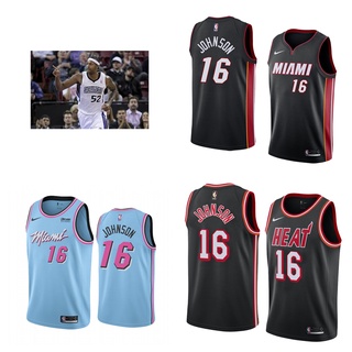 Miami Heat #16 James Johnson Basketball Jersey Sleeveless เสื้อบาส เสื้อกีฬาแขนกุดผู้ชาย