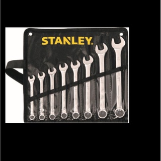 STANLEY ชุดประแจแหวนข้าง ปากตาย 8 ชิ้น -ซองผ้าสีดำ STMT80940-8 สีโครเมี่ยม