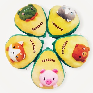 ตุ๊กตาอะโวคาโด้ รูปหน้าสัตว์ต่างๆ ไซส์ M Avocado Stuffed Toy