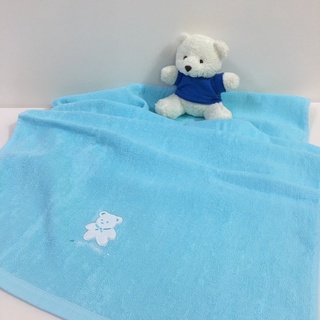 D.S. ผ้าขนหนู คอตตอนปักลายหมีดีเอส ไซส์ L / D.S. Cotton Towel / Embroidered: DS Classic Bear / Size L
