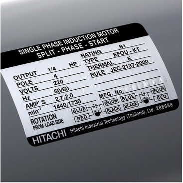 มอเตอร์-hitachi-รุ่น-efoup-kt-กำลัง-1-4-1-2-แรงม้า-1-เฟส-220-โวลต์-ไฟบ้าน-ความเร็วรอบ-1450-rpm-สินค้าพร้อมส่ง