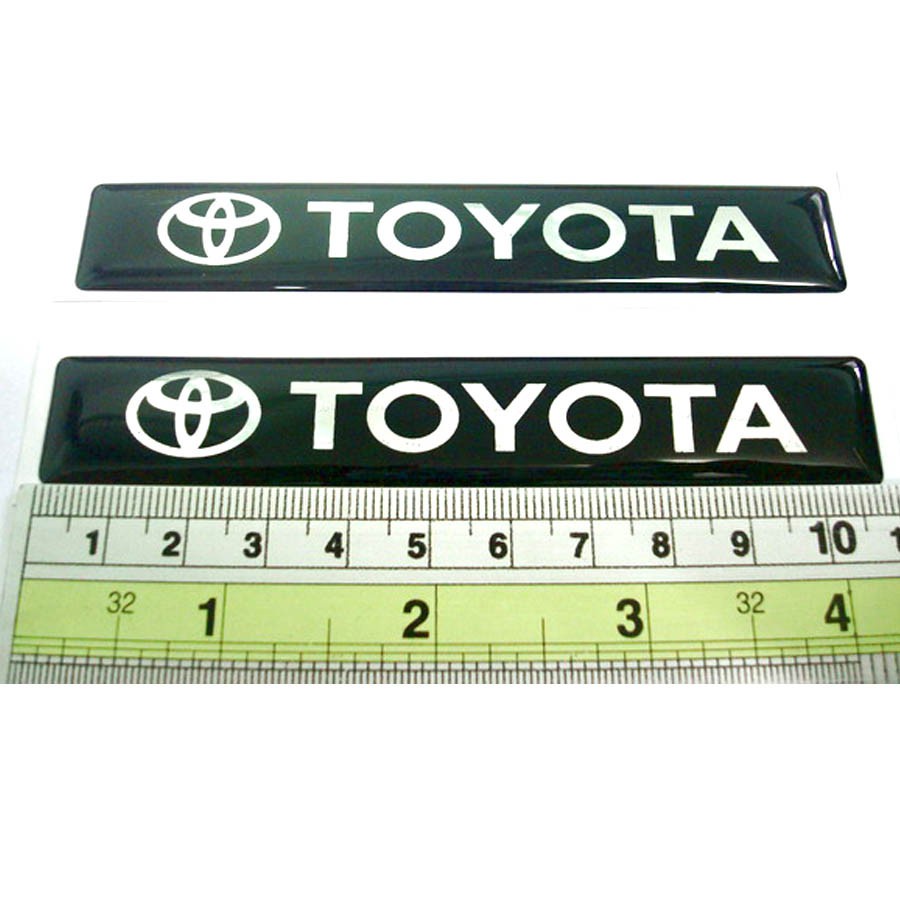 ราคาต่อ-2ชิ้น-สติกเกอร์เรซิ่น-สติกเกอร์-toyota-11-x-1-8-cm-หนา-1-มิล-โตโยต้า