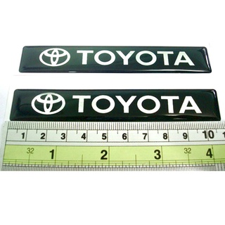 กรุณาวัดขนาดก่อนสั่งซื้อ ราคาต่อ 2ชิ้น สติกเกอร์เรซิ่น สติกเกอร์ TOYOTA  11 x 1.8 cm. หนา 1 มิล โตโยต้า Aegether