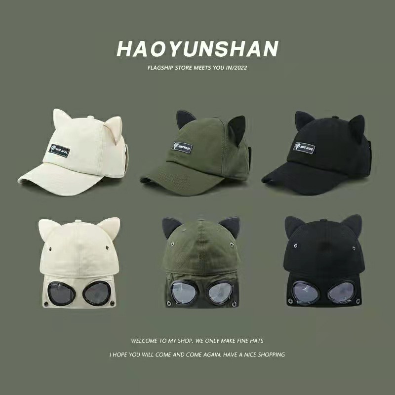 หมวกเบสบอล-หมวกแก๊ป-ลายหูแมวน่ารัก-ขนาดใหญ่-สไตล์เกาหลี-ฮิปฮอป-สําหรับผู้หญิง-และผู้ชาย