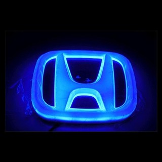 LOGO LED HONDA BLUE แม่เหล็กโลโก้รถยนต์ ฮอนด้า มีไฟ สีBlue  (1650)