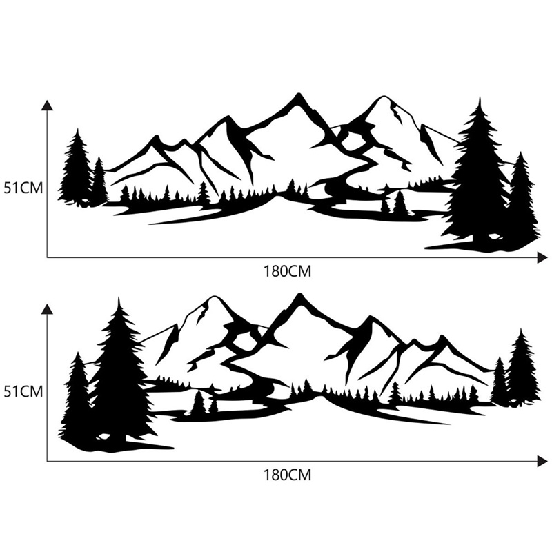สติกเกอร์รูปลอก-รูปภูเขา-ต้นไม้-ขนาดใหญ่-สําหรับตกแต่งรถยนต์-รถพ่วง-รถบ้าน-diy