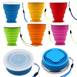 Collapsible Silicone Hot/Cold Cup แก้วน้ำซิลิโคนแบบพับได้ เก็บความร้อน/เย็น 170 ml.