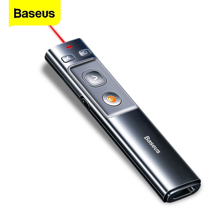 ภาพหน้าปกสินค้าBaseus Presenter Wireless Remote Controller 2.4GHz USB&USB C Laser Pointer Presentation for Mac Win Projector PPT Powerpoint Presentation Pen