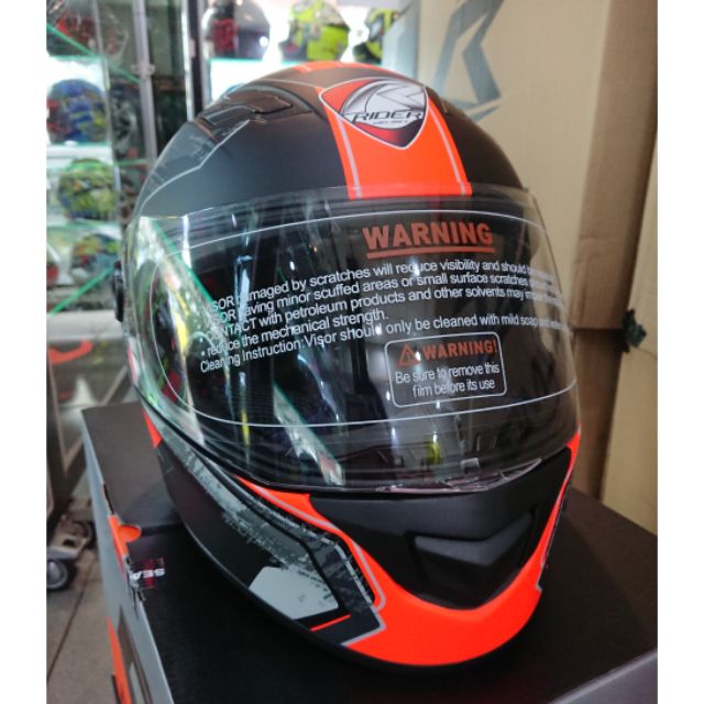 หมวกกันน็อค Rider Viper สีดำส้มด้าน | Shopee Thailand