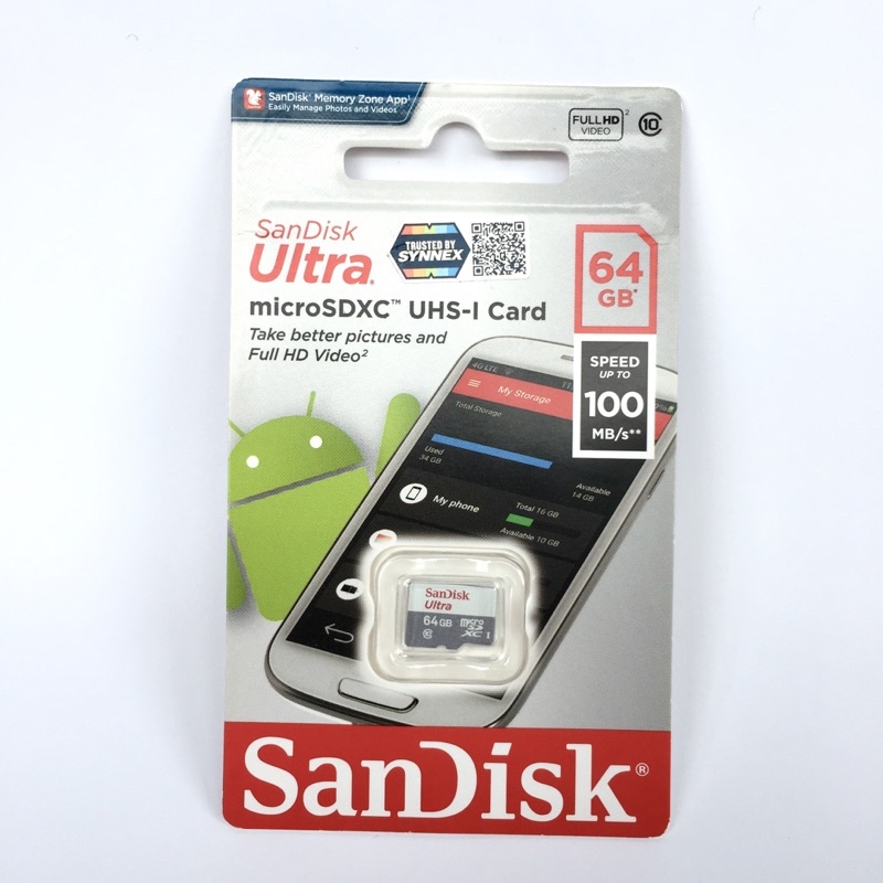 ภาพสินค้าSandisk 32 64 128 GB ครับเมม มือถือ กล้องติดรถ รถยนต์ กล้องวงจรปิด ip camera Micro sd card class10 ประกัน synnex จากร้าน xiaomisiam บน Shopee ภาพที่ 3