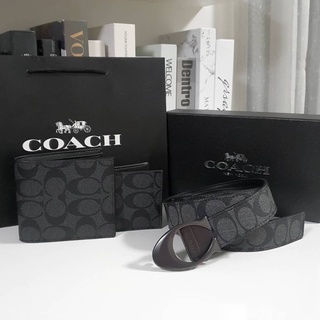 พร้อมส่งเซ็ตสุดคุ้ม! เซ็ตกระเป๋าสตางค์+เข็มขัด แบรนด์ดังอย่าง COACH - new