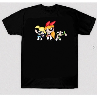 T-Shirtเสื้อยืดคอกลม แขนสั้น ผ้าฝ้าย 100% พิมพ์ลายกราฟฟิค Powerpuff Girls and MOJO JOJO สไตล์ญี่ปุ่น สําหรับผู้ชาย S-5XL