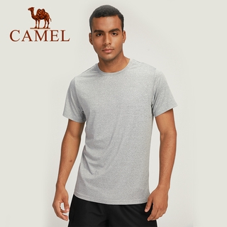 CAMEL Mens เสื้อยืดคอกลมแขนสั้นผู้ชาย เสื้อยืดแห้งเร็วสำหรับผู้ชายS-5XL